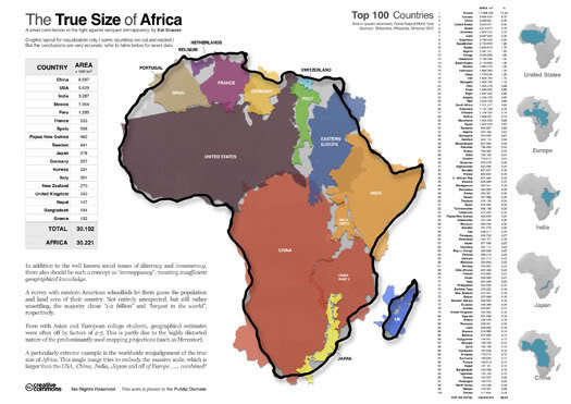 Afrika gerçekte ne kadar büyük?